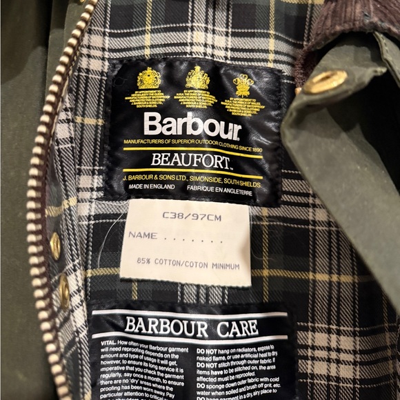 BARBOUR Vintage90s A150 BEAUFORT Waxed Cotton Jacket Coat Wax Thornproof C83 - Picture 4 of 5